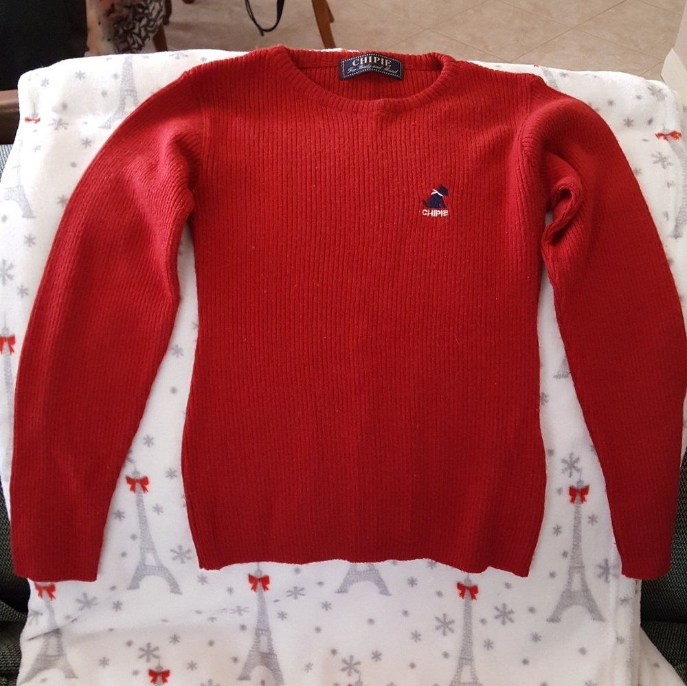 Cute red pullover sweater